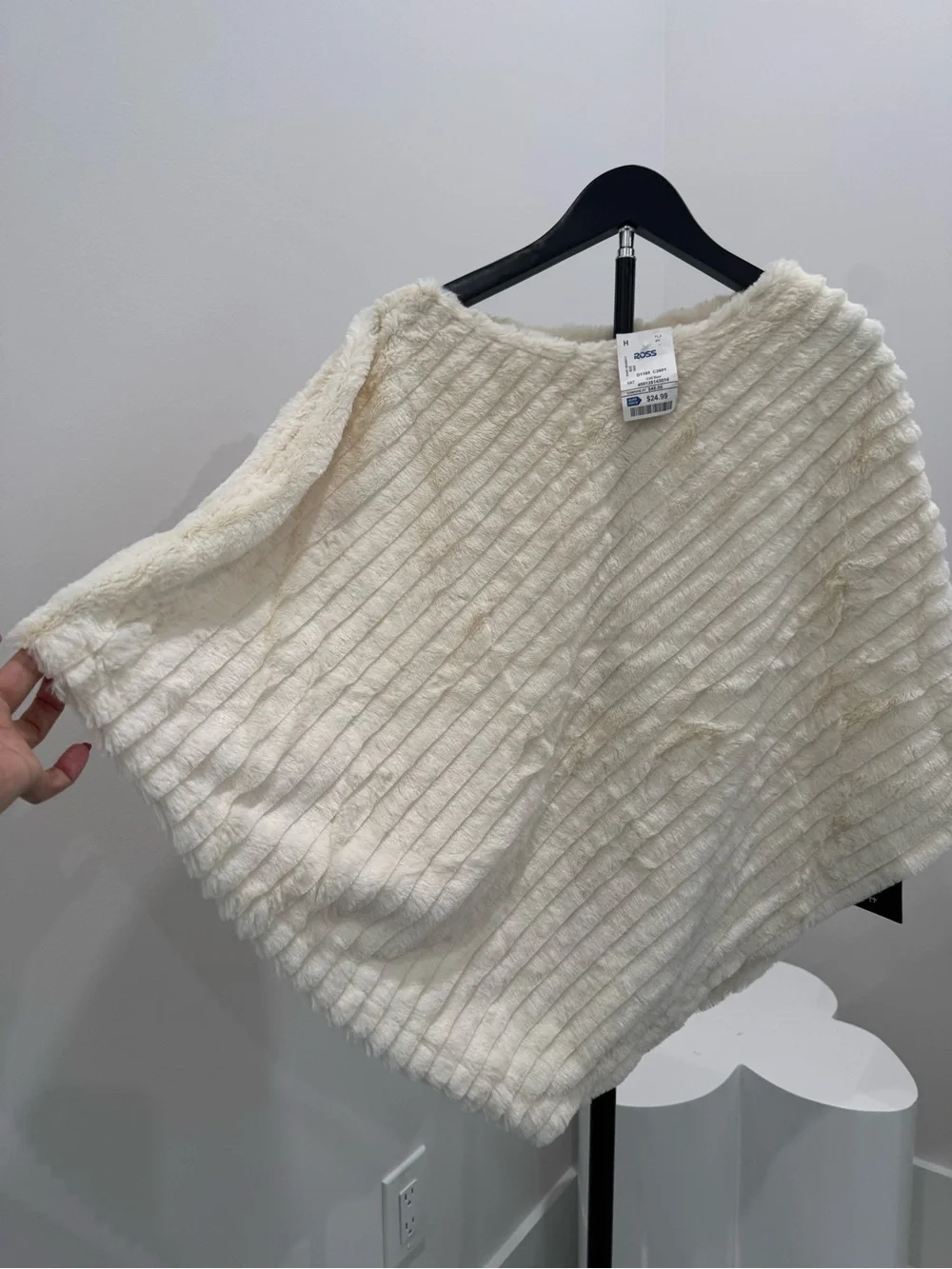 Black Rivet Cream Ribbed Off-the-Shoulder Sweater - Picture 2 of 5